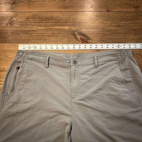 Free Fly Shorts Mens 2XL Gray 7.5" Inseam Elastic Waist Bamboo Stretch Pockets - Picture 2 of 5